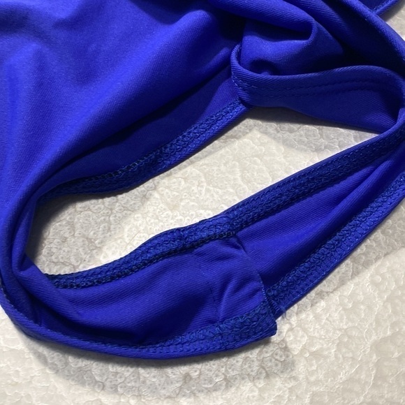 ZARA RUCHED DRAPED PED STRAPLESS BODYSUIT ELECTRIC BLUE SZ L - Picture 11 of 12